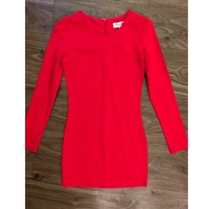 Red long sleeve dress